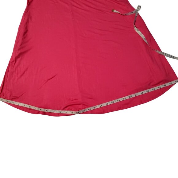 Womens Pink THJS A-Line Dress Size M Rayon & Spandex V-neckline Style# 401RYCH - Picture 8 of 10